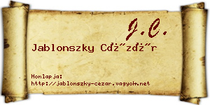 Jablonszky Cézár névjegykártya